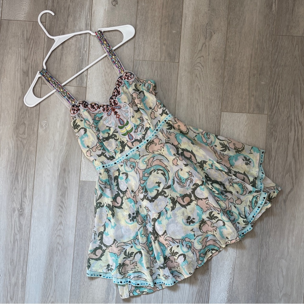 Floral Mini Dress with Multicolor Pattern